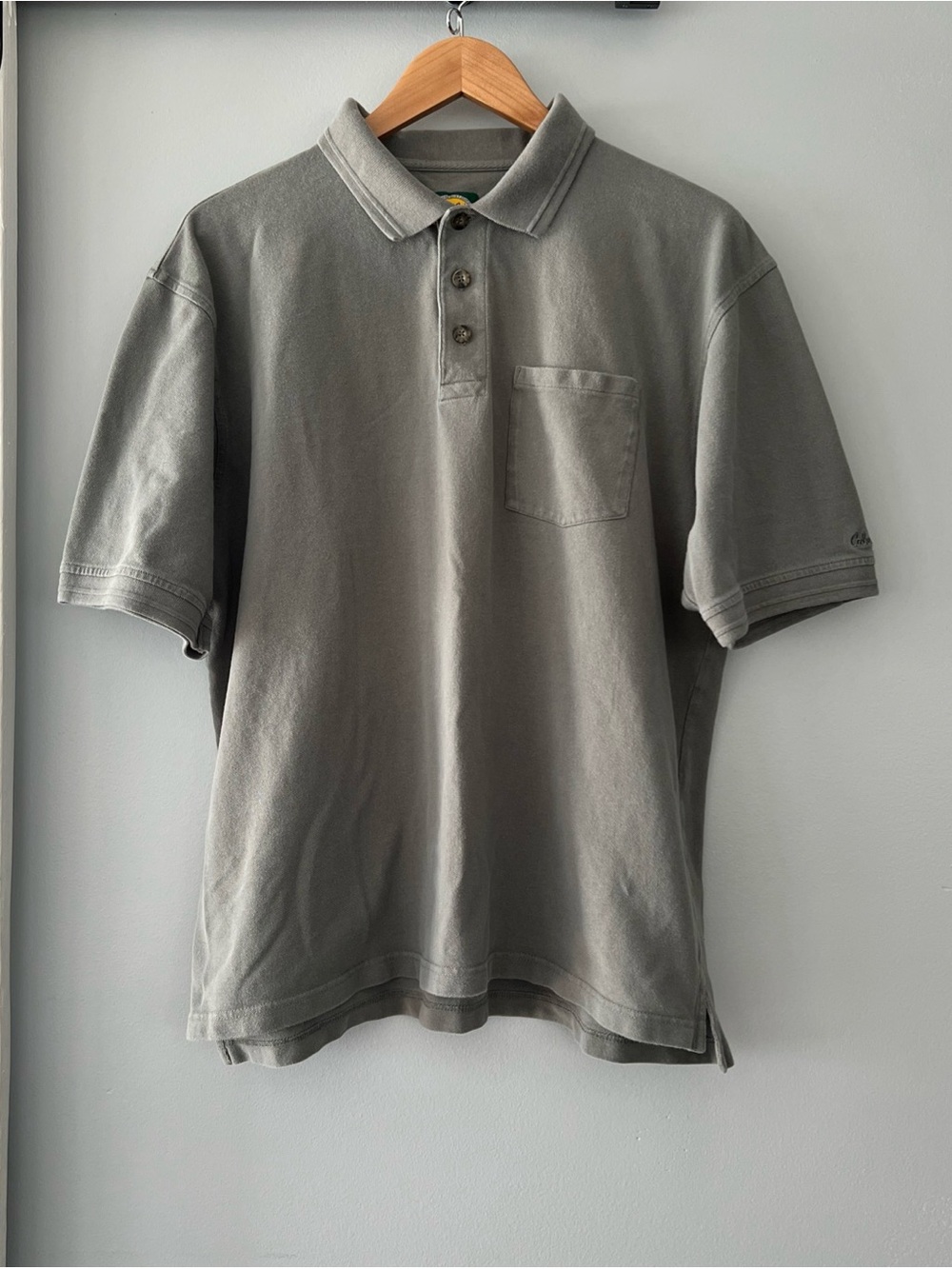 Vintage Cabela's Men's Short-Sleeve Polo in Slate Gray/Sage Green